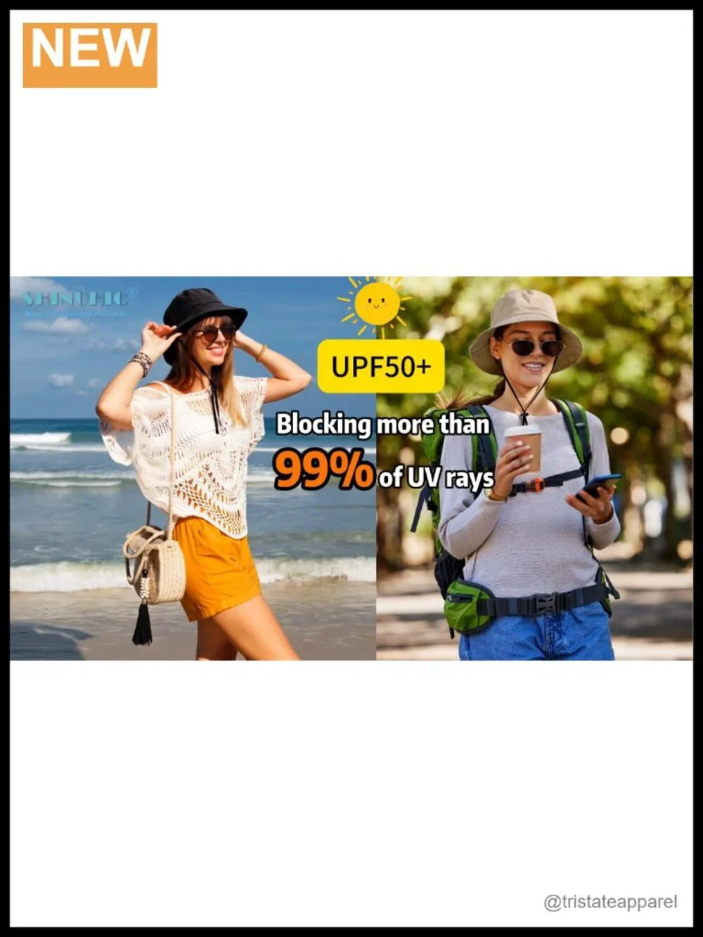 Water-Resistant Bucket Hat UPF 50+ Sun Hat for Women Men Outdoor